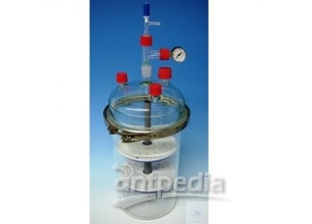 DESICCATOR BORO. 3.3, HEATABLE UP TO 121°C,   SUITABLE FOR VACUUM AND PREASSURE, WITH   T-ADAPTER,