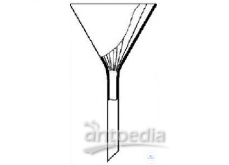 FUNNELS, RIBBED, ANGLE 60°, GW-GLASS,   O.D. 200 MM
