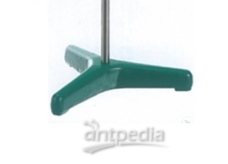 Stand tripod base, ? 240 mm, length 125 mm,  winding M10, made of malleable iron, green lacquired
