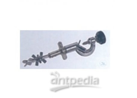 Thermometer clamp with swivelling bosshead (16,5 mm),  made of chrome plated metal, opening 6-15 mm