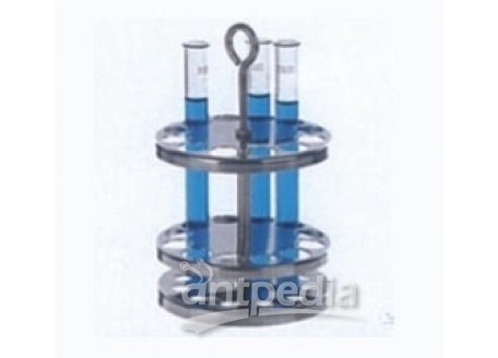 Test tube rack, round, 46 holes, ?: 20 mm,  194 x 165mm, made of stainless steel