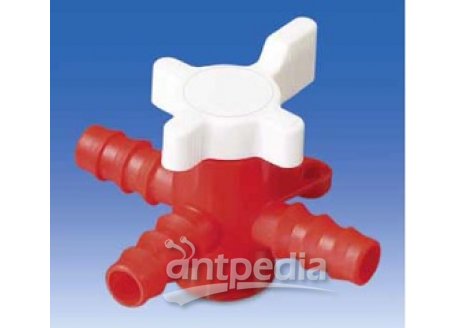 Valve, PE, 3-way, for tubing with inner ? 9 mm