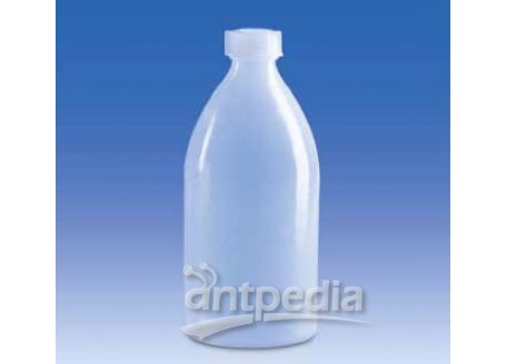 Narrow-mouth bottle, PE-LD, with screw cap, PE-LD, flat shoulder, 1000 ml