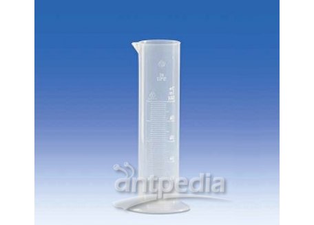 Graduated cylinder, PP, class B, short form, moulded scale, 25 ml