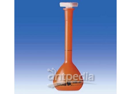 VITLAB 100ml A级聚甲基戊烯棕色具塞容量瓶，附原厂检测证书
