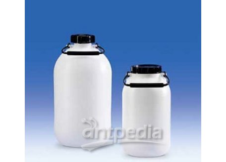 Storage bottle, PE-LD, wide-mouth, without tap, 5 l
