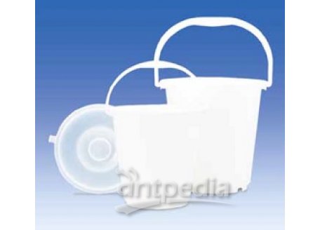 Bucket, PE-HD, white, without lid, graduated, 5 l