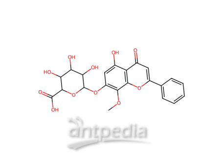 汉黄芩甙，51059-44-0，分析标准品,≥98%