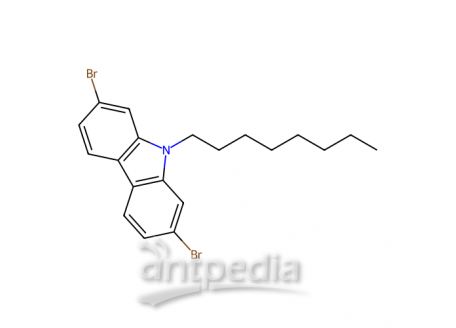 2,7-二溴-9-正辛基咔唑，726169-75-1，98.0%