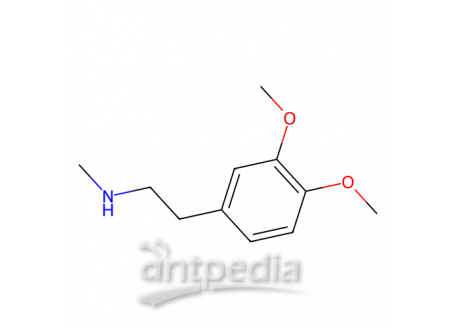2-(3,4-二甲氧基苯基)-N-甲基乙胺，3490-06-0，≥95.0%(GC)