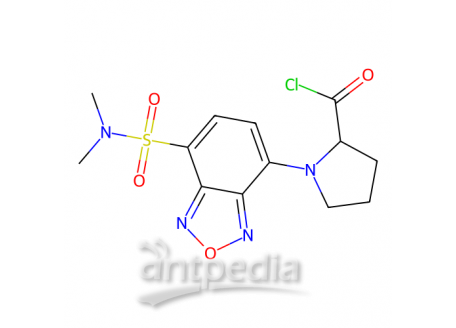 (R)-(+)-DBD-Pro-COCl [=(R)-(+)-4-(N,N-二甲氨基磺酰基)-7-(2-氯甲酰四氢吡咯-1-基)-2,1,3-苯并恶二唑][用于旋光纯度测定的高效液相色谱标记试剂]，150993-62-7，>95.0%(HPLC)