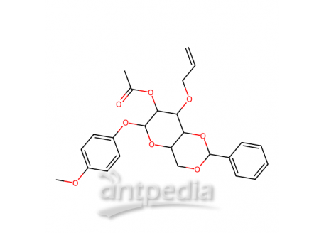 4-甲氧苯基 2-O-乙酰-3-O-烯丙基-4,6-O-苯亚甲基-β-D-吡喃葡萄糖苷，1477956-18-5，98%