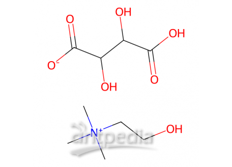 L-(+)-酒石酸氢胆碱，87-67-2，98%,含二氧化硅稳定剂
