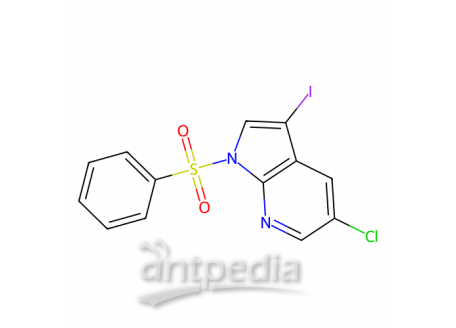 1-苯磺酰-5-氯-3-碘-1H-吡唑并[2,3-B]吡啶，1001414-09-0，97%