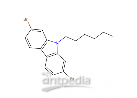 2,7-二溴-9-己基咔唑，654676-12-7，>98.0%