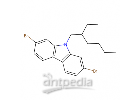 2,7-二溴-9-(2-乙基己基)咔唑，544436-46-6，97.0%