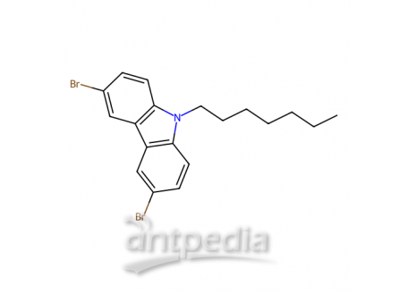 3,6-二溴-9-庚基-9H-咔唑，1103535-99-4，98%