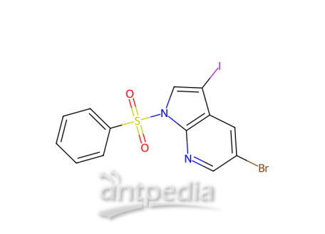 1-(苯磺酰基)-5-溴-3-碘-1H-吡咯并[2,3-b]吡啶，757978-19-1，97%