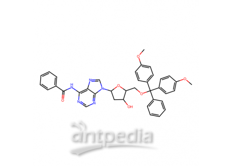 N6-苯甲酰基-5′-O-(4,4′-二甲氧基三苯基)-2′-脱氧腺苷，64325-78-6，99%