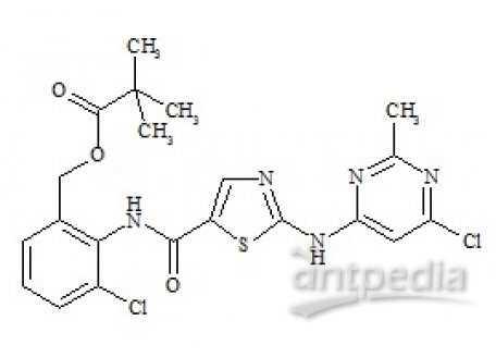PUNYW10874158 Des-6-[4-(2-hydroxyethyl)-1-piperazinyl]-6-chloro-O-pivalate Dasatinib