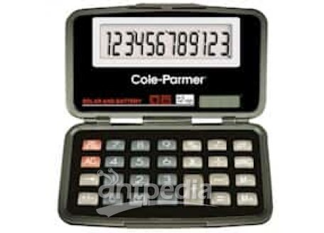 Cole-Parmer Solar/Battery Powered Calculator, 8-Digit; 1/Ea