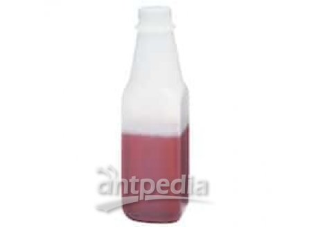 Cole-Parmer Short Square HDPE Bottles w/ Handle, 1 qt (950 mL), 54/Pk