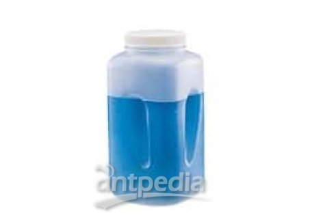 Thermo Scientific Nalgene 2123-0010 Square High-Density Polyethylene (HDPE) Bottle, 4 L