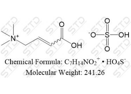 左卡尼汀杂质1 硫酸盐 (左卡尼汀EP杂质A 硫酸盐) 94359-15-6 C7H14NO2+ • HO4S-