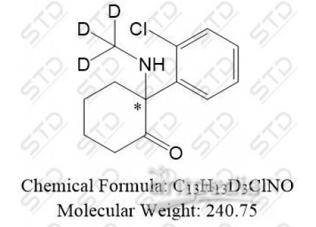 *盐酸氯胺酮-d3 单体 1073254-51-9  C13H13D3ClNO