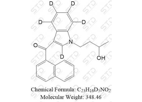 JWH-073杂质 5-d5 ((±)-JWH-073 N-(3-羟基丁酯) 代谢物-d5) 1413427-47-0 C23H16D5NO2