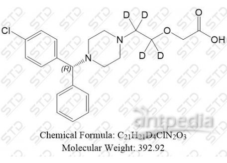 西替利嗪杂质20 单体-d4 1133210-23-7 C21H21D4ClN2O3