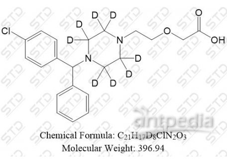 西替利嗪 单体-d8 774596-22-4 C21H17D8ClN2O3