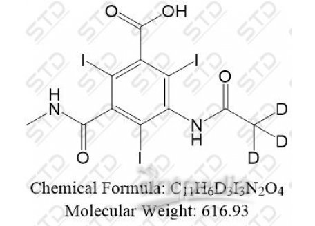 碘他拉酸-d3 928623-31-8 C11H6D3I3N2O4