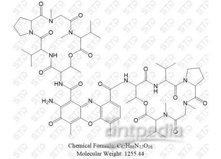 放线菌素 D 50-76-0 C62H86N12O16