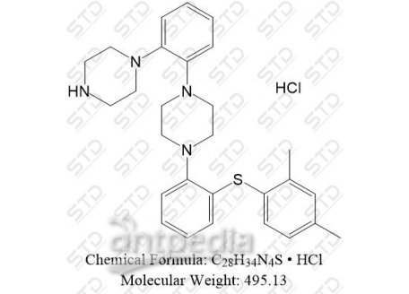 沃替西汀杂质6 盐酸盐 1240670-85-2(free base) C28H34N4S • HCl