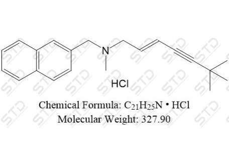 特比萘芬杂质4盐酸盐（特比萘芬EP杂质C 盐酸盐） 187540-01-8(free base)  C21H25N • HCl