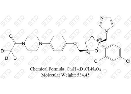 酮康唑杂质21-d3 1217766-70-5  C26H25D3Cl2N4O4