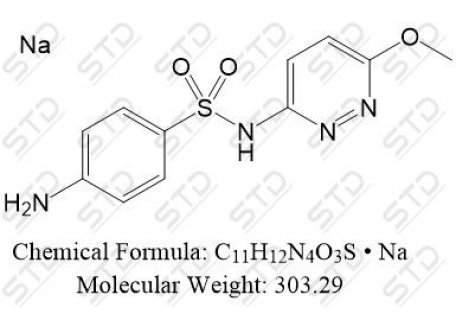 磺胺甲氧哒嗪 钠盐 2577-32-4 C11H12N4O3S • Na