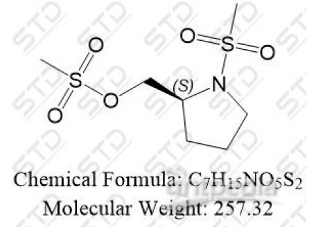 ( S ) - ( 1 - (甲磺酰基)吡咯烷- 2 -基)甲磺酸甲酯 138528-53-7 C7H15NO5S2