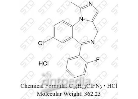 咪达唑仑 盐酸盐 59467-96-8 C18H13ClFN3 • HCl