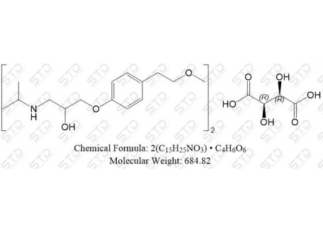 美托洛尔 酒石酸盐 56392-17-7  2(C15H25NO3) • C4H6O6