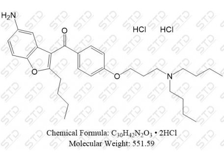 决奈达隆杂质2 双盐酸盐(决奈达隆USP RC B 双盐酸盐) 1309476-91-2 C30H42N2O3 • 2HCl
