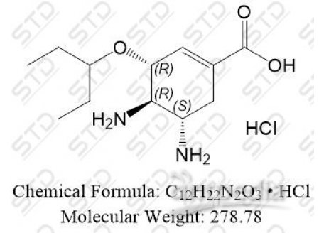 奥司他韦杂质13 盐酸盐 212504-90-0(free base) C12H22N2O3 • HCl