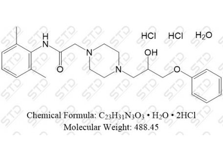 雷诺嗪杂质18 二盐酸水合物 755711-09-2(free base) C23H31N3O3 • H2O • 2HCl
