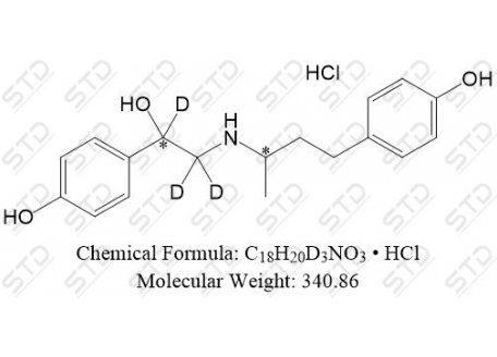 莱克多巴胺 盐酸盐-d3 1219794-72-5 C18H20D3NO3 • HCl
