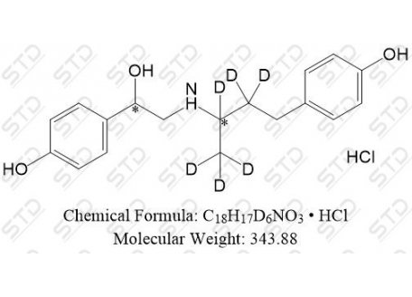 莱克多巴胺 盐酸盐-d6 1276197-17-1 C18H17D6NO3 • HCl