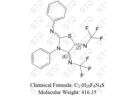 (4E,5Z)-N2,3-diphenyl-N4,N5-bis(trifluoromethyl)thiazolidine-2,4,5-triimine 37893-02-0 C17H10F6N4S