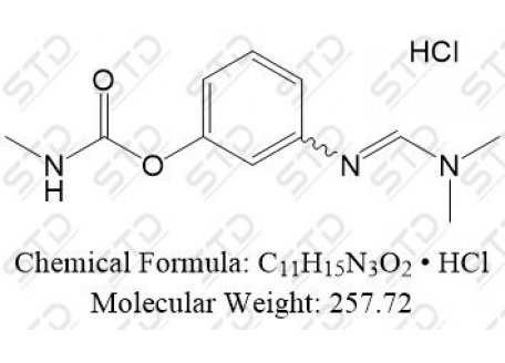 m-[[(Dimethylamino)methylene]amino]phenyl methylcarbamate hydrochloride 23422-53-9  C11H15N3O2 • HCl