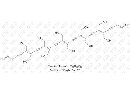 1,5,9,13,17,21,25-Hexacosaheptaene-3,7,11,15,19,23-hexayne-1,26-diol, 5,6,9,10,13,14,17,18,21,22-decakis(hydroxymethyl)- 120241-08-9 C36H36O12
