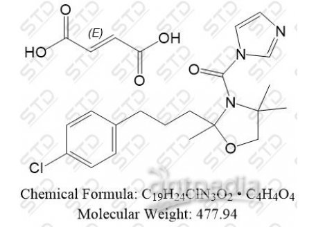 (2-(3-(4-chlorophenyl)propyl)-2,4,4-trimethyloxazolidin-3-yl)(1H-imidazol-1-yl)methanone fumaric acid 174212-12-5 C19H24ClN3O2 • C4H4O4